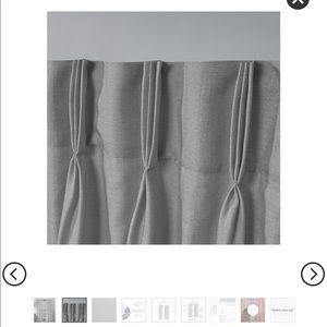 Loha Linen Pinch Pleat Window Curtain Panel Pair Black